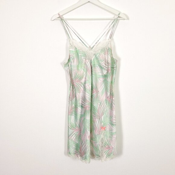 Victorias Secret Satin Iridescent Lace Slip Dress - Picture 1 of 8